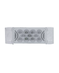 (CARD) 13 RED LED RECTANGULAR REFLECTOR CLEARANCE/MARKER LIGHT - CLEAR LENS
