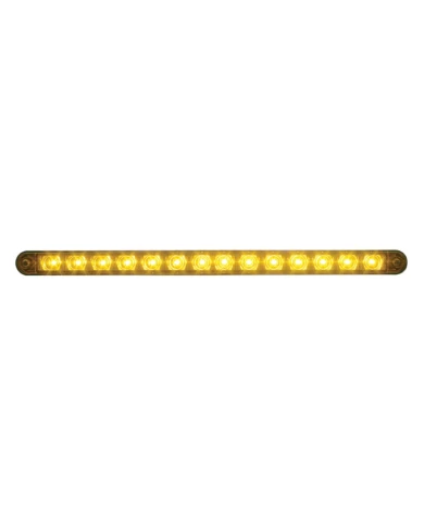 (CARD) CHROME 14 AMBER LED 12" P/T/C LIGHT BAR - AMBER LENS (CARD) CHROME 14 AMBER LED 12" P/T/C LIGHT BAR - AMBER LENS
