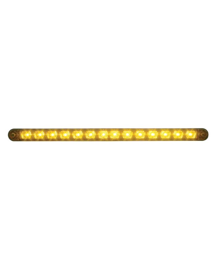 (CARD) CHROME 14 AMBER LED 12" P/T/C LIGHT BAR - AMBER LENS (CARD) CHROME 14 AMBER LED 12" P/T/C LIGHT BAR - AMBER LENS