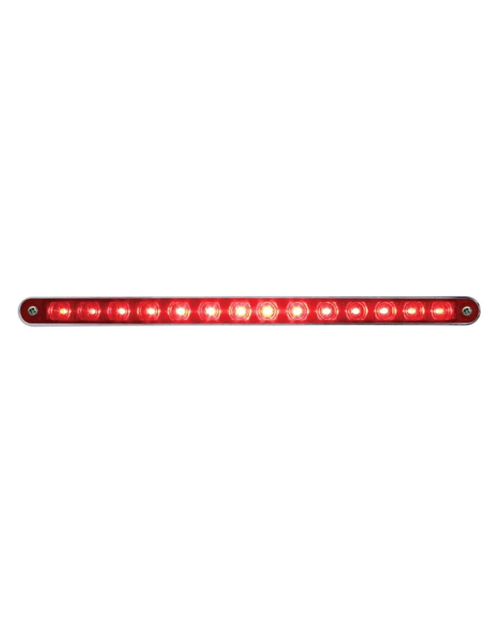 (CARD) CHROME 14 RED LED 12" S/T/T LIGHT BAR - RED LENS (CARD) CHROME 14 RED LED 12" S/T/T LIGHT BAR - RED LENS