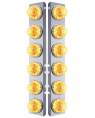 (BULK) S.S. PETERBILT A/C LIGHT BRACKET W/ SIX 17 AMBER LED WATERMELON REFLECTOR LIGHT - CLEAR LENS (BULK) S.S. PETERBILT A/C LIGHT BRACKET W/ SIX 17 AMBER LED WATERMELON REFLECTOR LIGHT - CLEAR LENS