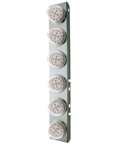 (BULK) STAINLESS STEEL PB A/C LT BRACKET W/ SIX 17 AMBER LED DUAL FUNCTION CLEAR REFLECTOR LT - CLEAR LENS (BULK) STAINLESS STEEL PB A/C LT BRACKET W/ SIX 17 AMBER LED DUAL FUNCTION CLEAR REFLECTOR LT - CLEAR LENS