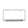 UP36541-Chrome License Plate Frame With 10 LED 9" Light Bar - White LED/Clear Lens