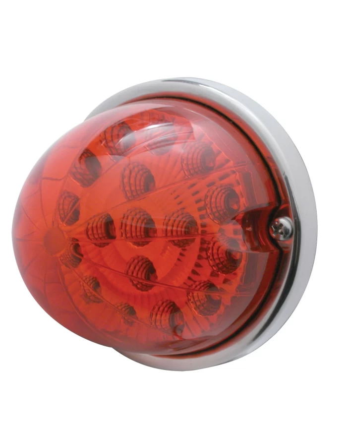 (BULK) 17 RED LED CLEAR REFLECTOR CAB LIGHT FLUSH MOUNT KIT - RED LENS