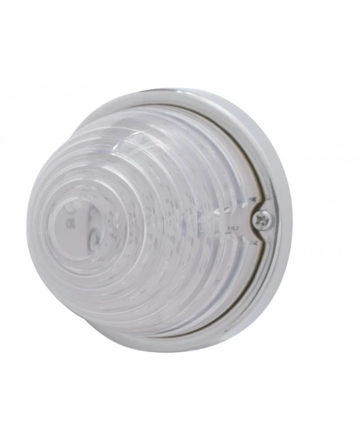 (BULK) 17 RED LED BEEHIVE CAB LIGHT FLUSH MOUNT KIT - CLEAR LENS