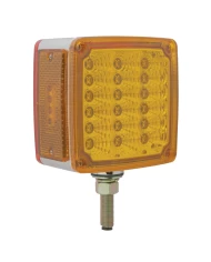 (CARD) 18 AMBER/RED LED SQUARE DOUBLE FACE SINGLE STUD REFLECTOR LIGHT - PASSENGER SIDE