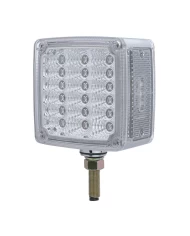 (CARD) 18 AMBER/RED LED SQUARE DOUBLE FACE SINGLE STUD REFLECTOR LIGHT - DRIVER SIDE, CLEAR LENS (CARD) 18 AMBER/RED LED SQUARE DOUBLE FACE SINGLE STUD REFLECTOR LIGHT - DRIVER SIDE, CLEAR LENS