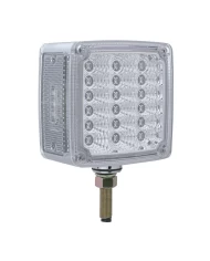 (CARD) 18 AMBER/RED LED SQUARE DOUBLE FACE SINGLE STUD REFLECTOR LIGHT - PASSENGER SIDE, CLEAR LENS (CARD) 18 AMBER/RED LED SQUARE DOUBLE FACE SINGLE STUD REFLECTOR LIGHT - PASSENGER SIDE, CLEAR LENS