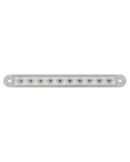 (BULK) 10 RED LED 6 1/2" S/T/T FLUSH MOUNT LIGHT BAR - CLEAR LENS (BULK) 10 RED LED 6 1/2" S/T/T FLUSH MOUNT LIGHT BAR - CLEAR LENS