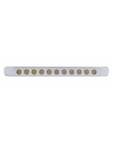 (CARD) CHROME PLASTIC LIGHT BAR BEZEL W/ ONE 11 AMBER LED 17" LIGHT BAR - AMBER LENS (CARD) CHROME PLASTIC LIGHT BAR BEZEL W/ ONE 11 AMBER LED 17" LIGHT BAR - AMBER LENS