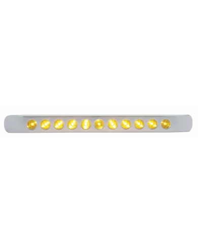 (CARD) CHROME PLASTIC LIGHT BAR BEZEL W/ ONE 11 AMBER LED 17" LIGHT BAR - AMBER LENS (CARD) CHROME PLASTIC LIGHT BAR BEZEL W/ ONE 11 AMBER LED 17" LIGHT BAR - AMBER LENS