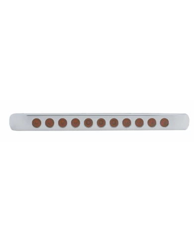 (CARD) CHROME PLASTIC LIGHT BAR BEZEL W/ ONE 11 RED LED 17" LIGHT BAR - RED LENS (CARD) CHROME PLASTIC LIGHT BAR BEZEL W/ ONE 11 RED LED 17" LIGHT BAR - RED LENS