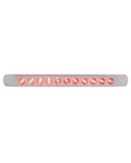 (CARD) CHROME PLASTIC LIGHT BAR BEZEL W/ ONE 11 RED LED 17" LIGHT BAR - RED LENS