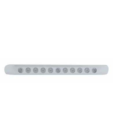 (CARD) CHROME PLASTIC LIGHT BAR BEZEL W/ ONE 11 RED LED 17" LIGHT BAR - CLEAR LENS (CARD) CHROME PLASTIC LIGHT BAR BEZEL W/ ONE 11 RED LED 17" LIGHT BAR - CLEAR LENS