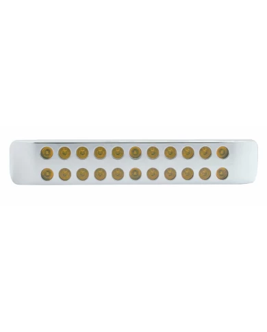 (CARD) CHROME PLASTIC LIGHT BAR BEZEL W/ TWO 11 AMBER LED 17" LIGHT BAR - AMBER LENS (CARD) CHROME PLASTIC LIGHT BAR BEZEL W/ TWO 11 AMBER LED 17" LIGHT BAR - AMBER LENS