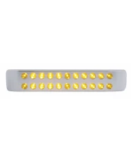 (CARD) CHROME PLASTIC LIGHT BAR BEZEL W/ TWO 11 AMBER LED 17" LIGHT BAR - AMBER LENS (CARD) CHROME PLASTIC LIGHT BAR BEZEL W/ TWO 11 AMBER LED 17" LIGHT BAR - AMBER LENS