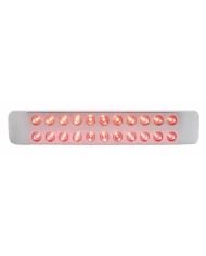 (CARD) CHROME PLASTIC LIGHT BAR BEZEL W/ TWO 11 RED LED 17" LIGHT BAR - RED LENS