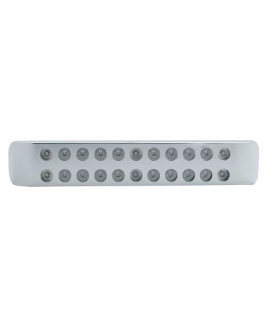 (CARD) CHROME PLASTIC LIGHT BAR BEZEL W/ TWO 11 RED LED 17" LIGHT BAR - CLEAR LENS (CARD) CHROME PLASTIC LIGHT BAR BEZEL W/ TWO 11 RED LED 17" LIGHT BAR - CLEAR LENS