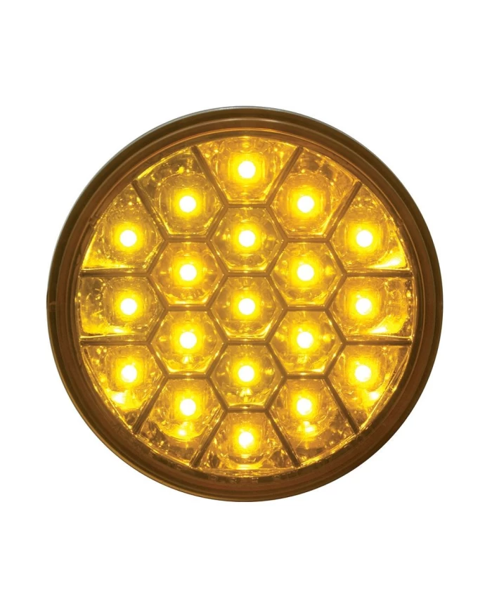 (CARD) 19 AMBER LED 4" ROUND REFLECTOR P/T/C LIGHT - AMBER LENS (CARD) 19 AMBER LED 4" ROUND REFLECTOR P/T/C LIGHT - AMBER LENS