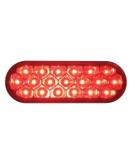 (CARD) 19 RED LED 6" OVAL REFLECTOR S/T/T LIGHT - RED LENS
