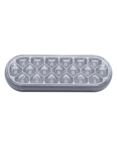 (CARD) 19 RED LED 6" OVAL REFLECTOR S/T/T LIGHT - CLEAR LENS (CARD) 19 RED LED 6" OVAL REFLECTOR S/T/T LIGHT - CLEAR LENS