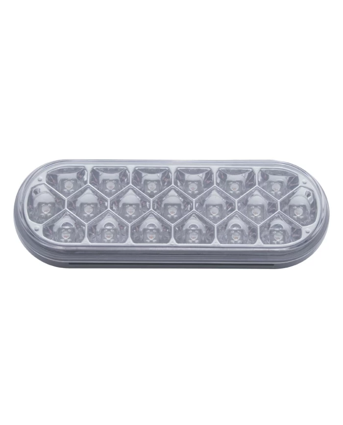 (CARD) 19 RED LED 6" OVAL REFLECTOR S/T/T LIGHT - CLEAR LENS (CARD) 19 RED LED 6" OVAL REFLECTOR S/T/T LIGHT - CLEAR LENS