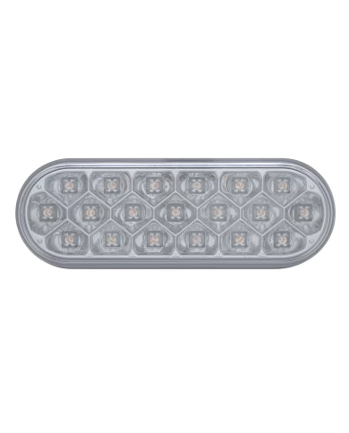 (CARD) 19 AMBER LED 6" OVAL REFLECTOR P/T/C LIGHT - CLEAR LENS (CARD) 19 AMBER LED 6" OVAL REFLECTOR P/T/C LIGHT - CLEAR LENS