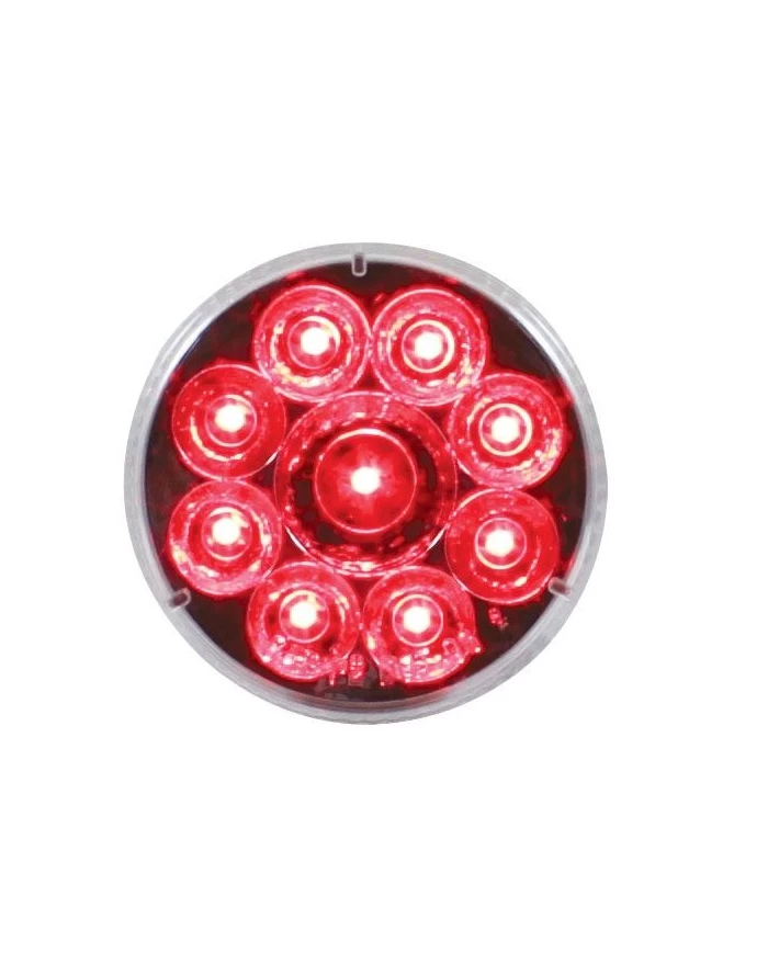 (CARD) 9 RED LED 2 1/2" REFLECTOR CLEARANCE/MARKER LIGHT - CLEAR LENS (CARD) 9 RED LED 2 1/2" REFLECTOR CLEARANCE/MARKER LIGHT - CLEAR LENS