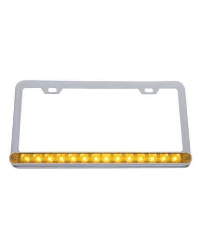 (CARD) LICENSE FRAME W/ 14 AMBER LED 12" LIGHT BAR - AMBER LENS (CARD) LICENSE FRAME W/ 14 AMBER LED 12" LIGHT BAR - AMBER LENS
