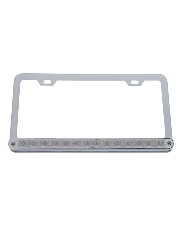 (CARD) LICENSE FRAME W/ 14 RED LED 12" LIGHT BAR - CLEAR LENS (CARD) LICENSE FRAME W/ 14 RED LED 12" LIGHT BAR - CLEAR LENS