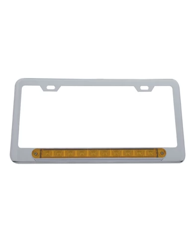 (CARD) LICENSE FRAME W/ 10 AMBER LED 9" LIGHT BAR - AMBER LENS (CARD) LICENSE FRAME W/ 10 AMBER LED 9" LIGHT BAR - AMBER LENS