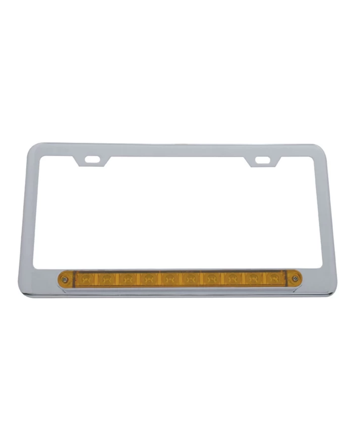 (CARD) LICENSE FRAME W/ 10 AMBER LED 9" LIGHT BAR - AMBER LENS (CARD) LICENSE FRAME W/ 10 AMBER LED 9" LIGHT BAR - AMBER LENS