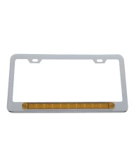 (CARD) LICENSE FRAME W/ 10 AMBER LED 9" LIGHT BAR - AMBER LENS (CARD) LICENSE FRAME W/ 10 AMBER LED 9" LIGHT BAR - AMBER LENS