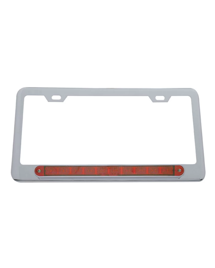 (CARD) LICENSE FRAME W/ 10 RED LED 9" LIGHT BAR - RED LENS (CARD) LICENSE FRAME W/ 10 RED LED 9" LIGHT BAR - RED LENS