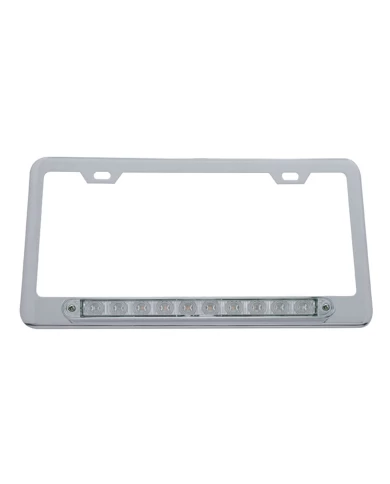 (CARD) LICENSE FRAME W/ 10 RED LED 9" LIGHT BAR - CLEAR LENS (CARD) LICENSE FRAME W/ 10 RED LED 9" LIGHT BAR - CLEAR LENS