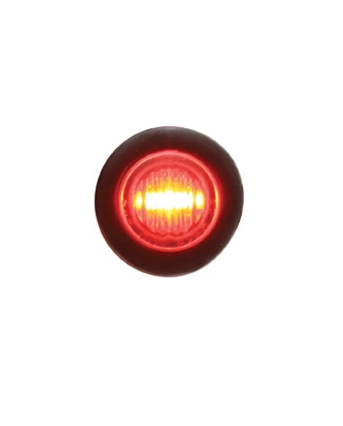 (CARD) 3 RED LED MINI CLEARANCE/MARKER LIGHT WITH RED LENS