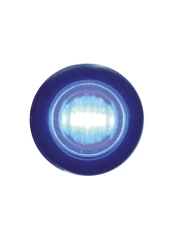 (CARD) 3 BLUE LED MINI CLEARANCE/MARKER LIGHT WITH CLEAR LENS