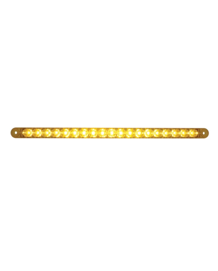 (CARD) 19 LED 12" S/T/T & P/T/C REFLECTOR LIGHT BAR - AMBER LED / AMBER LENS