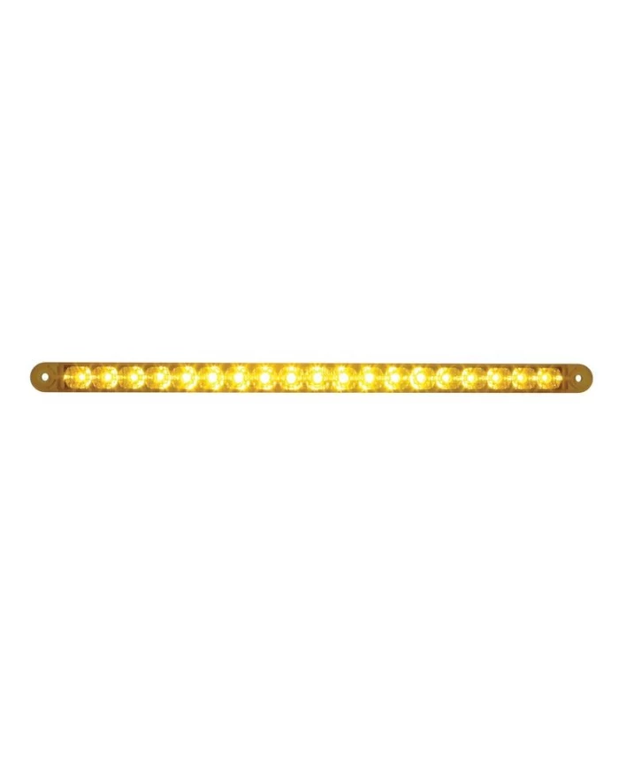 (CARD) 19 LED 12" S/T/T & P/T/C REFLECTOR LIGHT BAR - AMBER LED / AMBER LENS