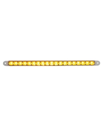 (CARD) 19 LED 12" S/T/T & P/T/C REFLECTOR LIGHT BAR - AMBER LED / CLEAR LENS (CARD) 19 LED 12" S/T/T & P/T/C REFLECTOR LIGHT BAR - AMBER LED / CLEAR LENS