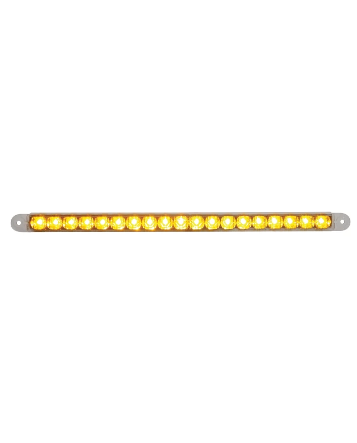 (CARD) 19 LED 12" S/T/T & P/T/C REFLECTOR LIGHT BAR - AMBER LED / CLEAR LENS