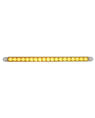 (CARD) 19 LED 12" S/T/T & P/T/C REFLECTOR LIGHT BAR - AMBER LED / CLEAR LENS
