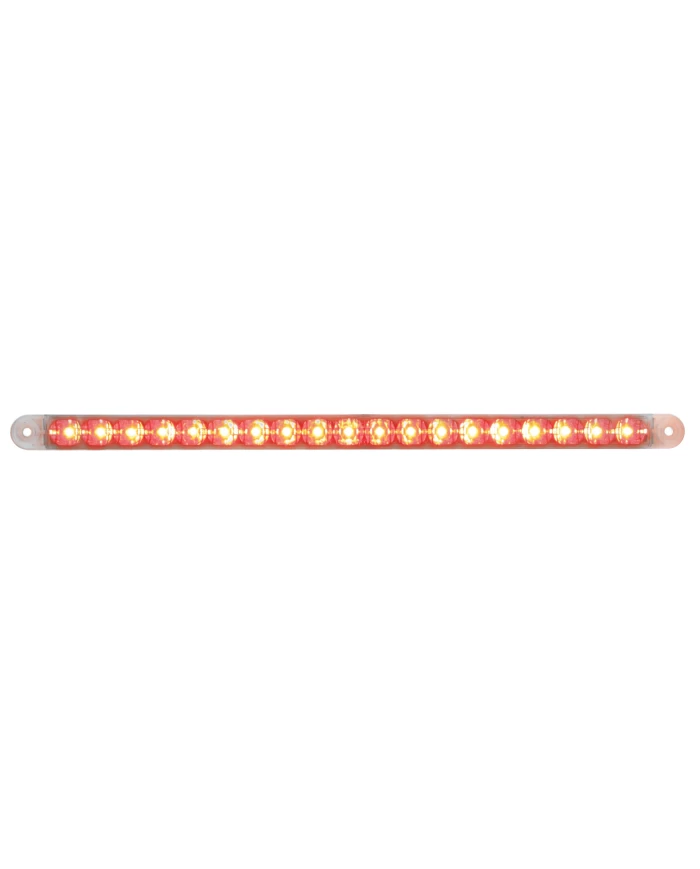 (CARD) 19 LED 12" S/T/T & P/T/C REFLECTOR LIGHT BAR - RED LED / CLEAR LENS (CARD) 19 LED 12" S/T/T & P/T/C REFLECTOR LIGHT BAR - RED LED / CLEAR LENS