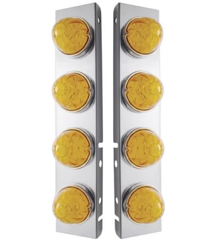 (2/BULK) S.S. PB A/C LIGHT BRACKET W/ FOUR 17 AMBER LED 2 FUNCTION WATERMELON AUX./CAB LT - AMBER LENS (2/BULK) S.S. PB A/C LIGHT BRACKET W/ FOUR 17 AMBER LED 2 FUNCTION WATERMELON AUX./CAB LT - AMBER LENS
