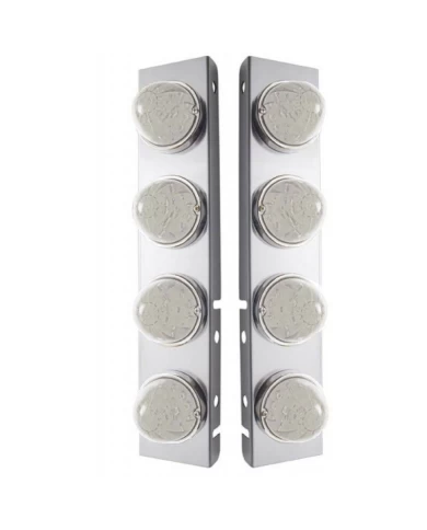 (2/BULK) S.S. PB A/C LIGHT BRACKET W/ FOUR 17 AMBER LED 2 FUNCTION WATERMELON AUX./CAB LT - CLEAR LENS (2/BULK) S.S. PB A/C LIGHT BRACKET W/ FOUR 17 AMBER LED 2 FUNCTION WATERMELON AUX./CAB LT - CLEAR LENS