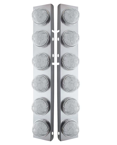 (2/BULK) S.S. PB A/C LIGHT BRACKET W/ SIX 17 AMBER LED 2 FUNCTION WATERMELON AUX./CAB LT - CLEAR LENS (2/BULK) S.S. PB A/C LIGHT BRACKET W/ SIX 17 AMBER LED 2 FUNCTION WATERMELON AUX./CAB LT - CLEAR LENS