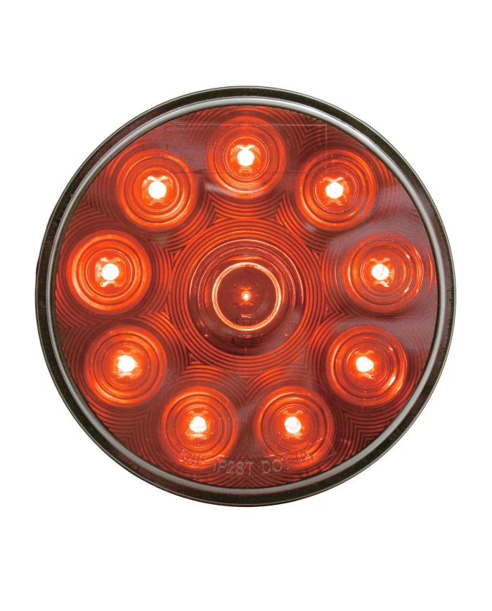 (CARD) 10 RED LED 4" AUXILIARY LIGHT - CHROME LENS