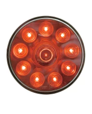 (CARD) 10 RED LED 4" AUXILIARY LIGHT - CHROME LENS