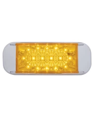 (CARD) 16 AMBER LED RECTANGULAR MARKER LIGHT W/ REFLECTOR - AMBER LENS