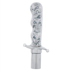UP23578-Chrome Aluminum Skull Dagger Air Valve Knob